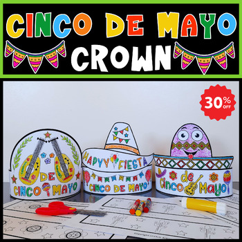 Preview of Cinco de Mayo Crown Craft Bundle | Cinco de Mayo Hat | Cinco de Mayo Activities