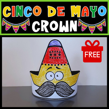 Preview of Cinco de Mayo Crown Craft FREE | Cinco de Mayo Hat | Cinco de Mayo Activities