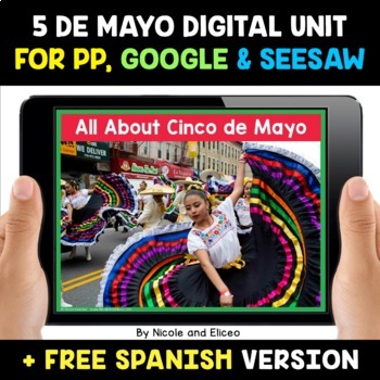 Preview of Cinco de Mayo Digital Activities for Google and Seesaw + FREE Spanish