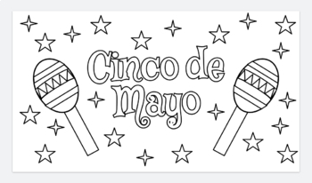 Preview of Cinco de Mayo Digital Coloring Page