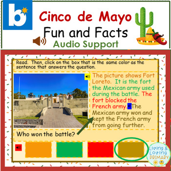 Preview of Cinco de Mayo Facts (Boom Cards with Audio Support)