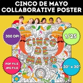 Cinco de Mayo Fiesta Collaborative Coloring Poster Activit