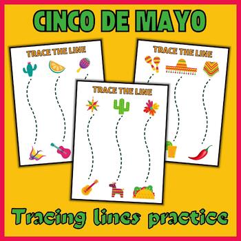 Preview of Cinco de Mayo Fine Motor Tracing Lines - Hispanic Heritage Month