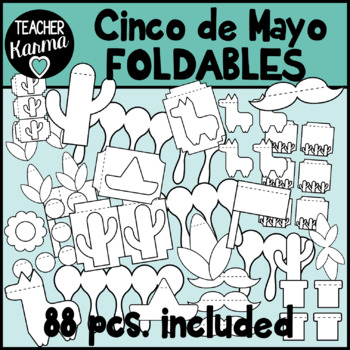 Preview of Cinco de Mayo Foldables, Interactive Notebook, Flip Book Templates
