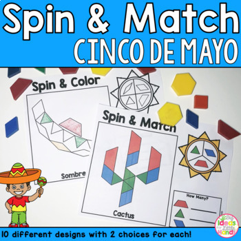 Preview of Cinco De Mayo Pattern Blocks Mat Math Center