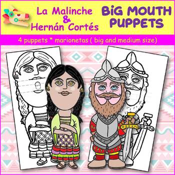 Preview of Cinco de Mayo La Malinche and Hernan Cortes Big Mouth Puppets