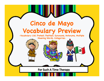 Preview of Cinco de Mayo Language Vocabulary Bundle Preview