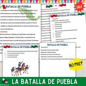 Preview of Cinco de Mayo / Lectura Batalla de Puebla - Spanish Version