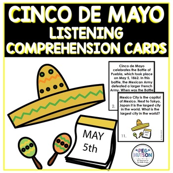 Preview of Cinco de Mayo: Listening Comprehension Cards