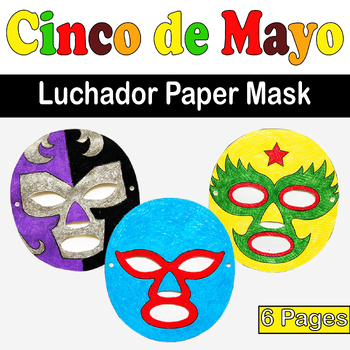 Preview of Cinco de Mayo Luchador Paper Mask Craft -Celebrating Mexican Culture