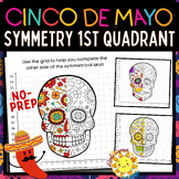 Cinco de Mayo Math Activities: SYMMETRY SKULL Quadrant 1 C