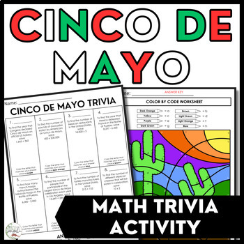 Cinco de Mayo Trivia - Math Color by Code Activity by Teach Like a Pangolin