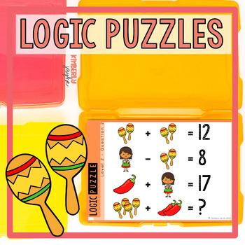 Preview of Cinco de Mayo Math Logic Puzzles 2nd Grade Gifted and Talented Enrichment