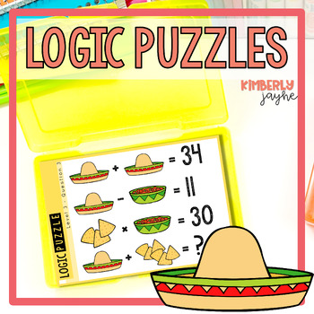 Preview of Cinco de Mayo Math Logic Puzzles 3rd Grade Gifted and Talented Enrichment