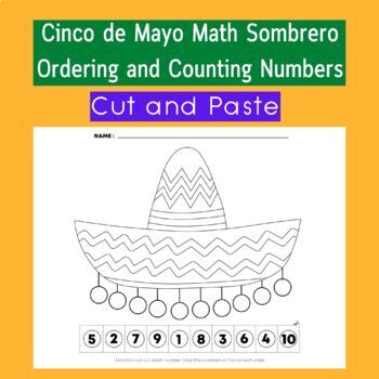 Preview of Cinco de Mayo Math Sombrero Ordering Numbers Counting