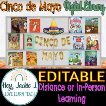 Preview of Cinco de Mayo May 5 Virtual Digital Library ELA Hybrid Distance Google Editable