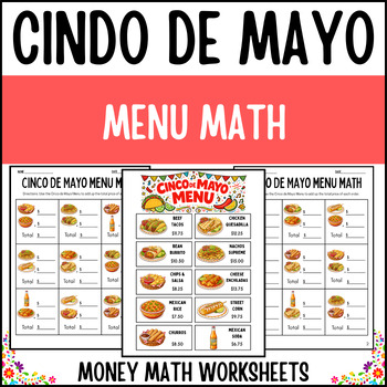 Preview of Cinco de Mayo Menu Math | Money Math Worksheets | Functional Math Activity