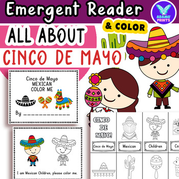 Preview of Cinco de Mayo Mexican Color Me - Emergent Reader Kindergarten Mini Books