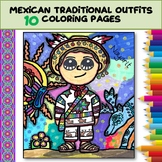Cinco de Mayo Mexican Traditional Outfits Coloring Pages