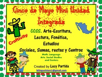Preview of Cinco de Mayo Mini Unidad Integrada Spanish Bilingual Stars Mrs Partida