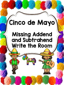 Preview of Cinco de Mayo Missing Addend and Subtrahend Cards