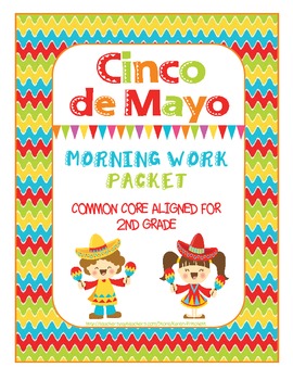 Preview of Cinco de Mayo Morning Work Packet ELA and Math w/ photo accessories