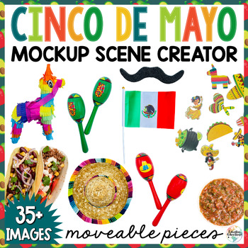Preview of Cinco de Mayo Moveable Pieces Realistic Clipart Elements for TPT Seller Mockups