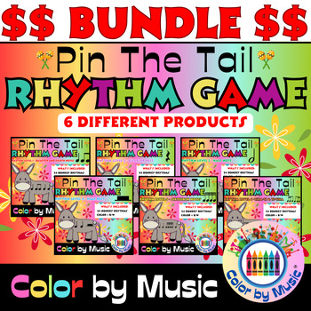 Preview of "Pin The Tail" Rhythm Game | BUNDLE (End of Year Music Activity)