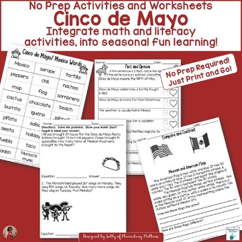 Cinco de Mayo No Prep Activities for Literacy and Math by Elementary ...