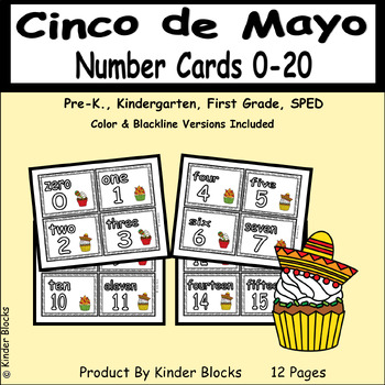 Preview of Cinco de Mayo Number Cards 0 - 20