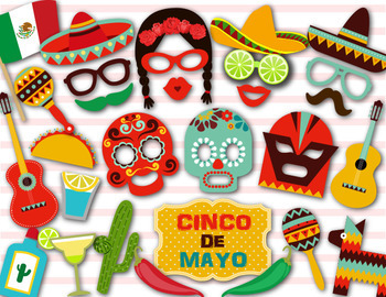 Cinco De Mayo Photobooth Props Mexican Fiesta Photo Booth Props Party Diy