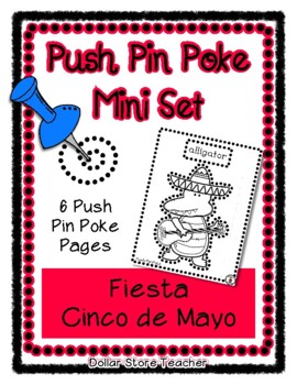 Preview of Cinco de Mayo - Push Pin Poke No Prep Printables - 6 Pictures & Word Box Pages