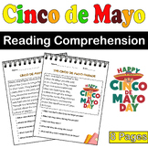 Cinco de Mayo Reading Comprehension CVC Stories & Question