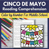 Cinco de Mayo Reading Comprehension Color By Number for Mi