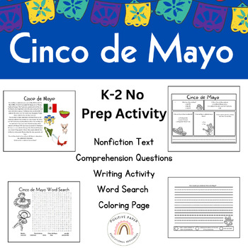 Cinco de Mayo Reading Comprehension K-2 by POSITIVE PAPER EDUCATIONAL ...