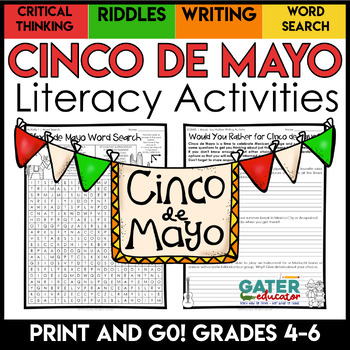 Preview of Cinco de Mayo Reading Activities | Writing Prompts | May 5 Literacy Centers