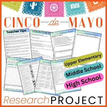 Preview of Cinco de Mayo Research Project, Activities & Worksheets for Middle & High School