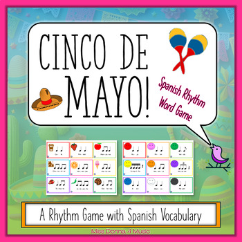 Preview of Cinco de Mayo Rhythm Game with Spanish Vocabulary