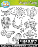 Cinco de Mayo Shaped Mazes Clipart {Zip-A-Dee-Doo-Dah Designs}