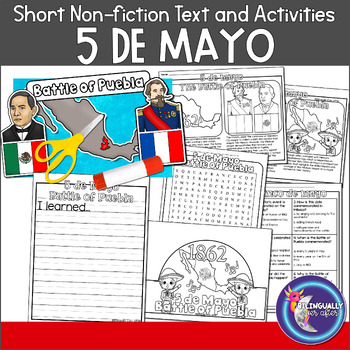 Preview of Cinco de Mayo Short Non-fiction Text and Activities 5 de Mayo