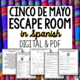 Cinco de Mayo Spanish Editable Escape Room digital and printable