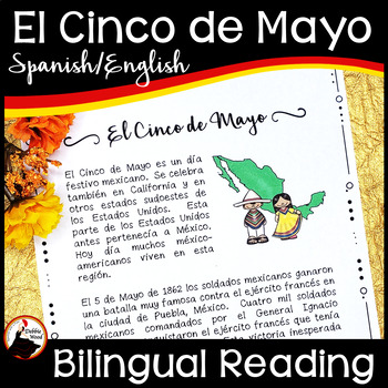 Preview of Cinco de Mayo Spanish Reading Comprehension, Activities, Worksheets