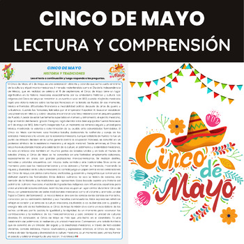 Preview of Cinco de Mayo Spanish Reading Passage |  Lectura y Comprension | May 5 Mexico