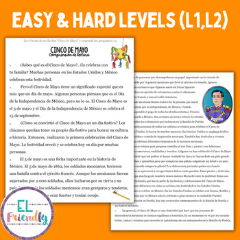 Cinco De Mayo Spanish Reading Comprehension Task Cards Differentiated Game
