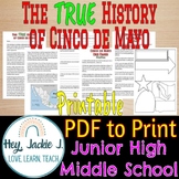 Cinco de Mayo TRUE History Article Comprehension One Pager