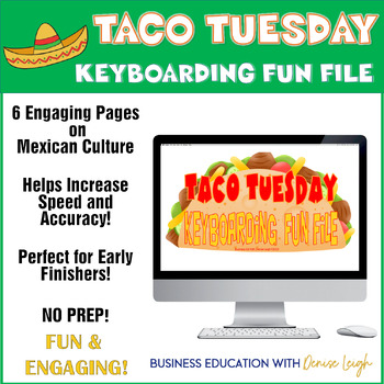 Preview of Cinco de Mayo Taco Tuesday Keyboarding Fun Typing Practice - Computer App Lesson
