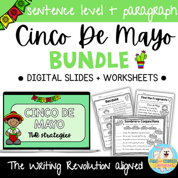 Preview of Cinco de Mayo~ The Writing Revolution® BUNDLE worksheets + digital slides