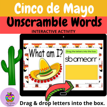 Preview of Cinco de Mayo Unscramble Words Fun Interactive Activity