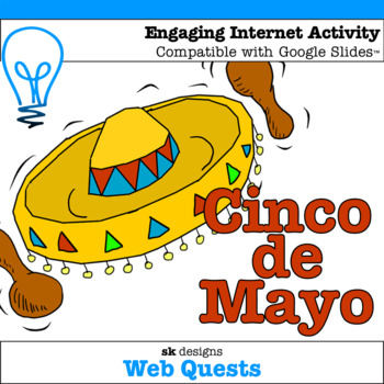 Preview of Cinco de Mayo WebQuest Engaging Internet Activity Compatible with Google Slides™