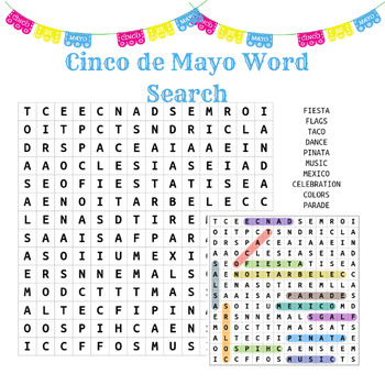 Preview of Cinco de Mayo Word Search